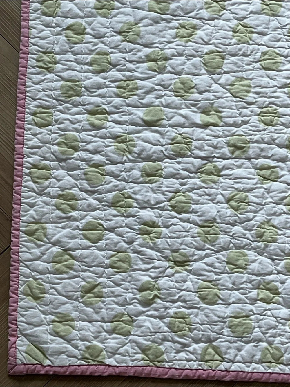 Pottery Barn Kids Tweet Bird Baby Quilt Pink Green 33" x 48" - Picture 5 of 12